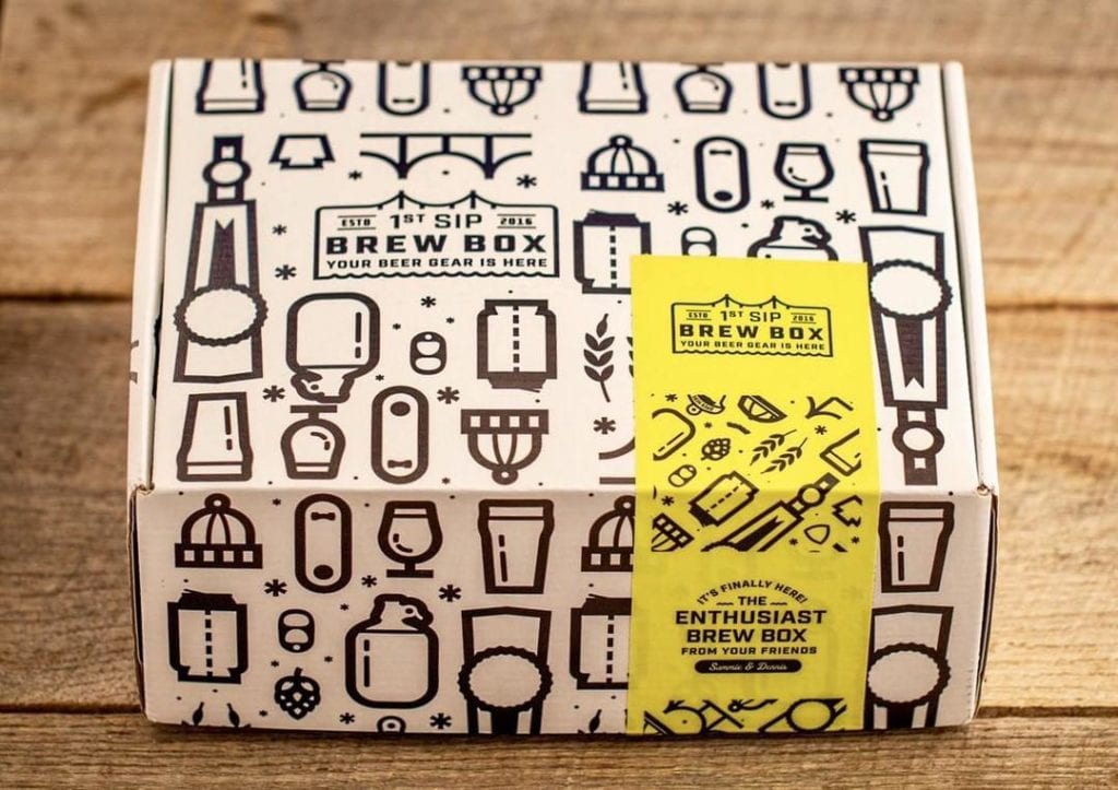 A monthly subscription box from First Sip Brew Box