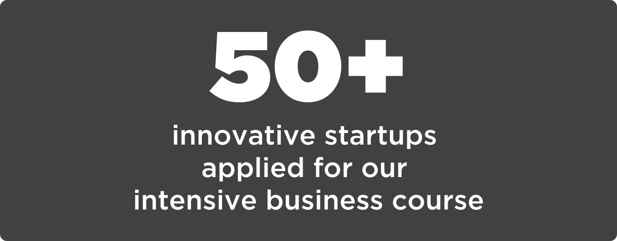 50+ innovative startups applied for our intensive business course